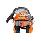 Stihl 0000 884 0180 - Casco de seguridad con gafas protectoras integradas, color naranja