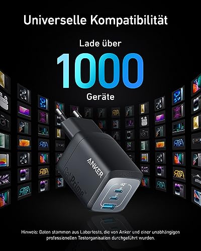 Anker 67W USB C Ladegerät, Anker Prime GaN Netzteil USB C, 3 Port PPS – Ansicht 5