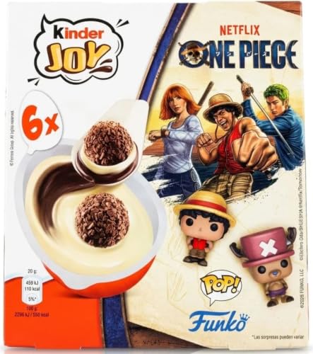 KinderJoy One Piece – 1 Caja de 6 Huevos con Sorpresa