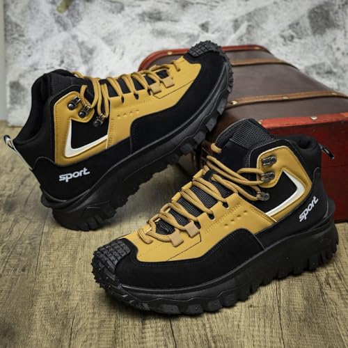 The First Young Shoes Men, Thefirstyoung Steeltoe Boots Safety Work Orthopedic Hiking Boots, Breathable and Durable2