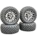 12 Inch Machined Spokes Golf Cart Wheels & Tires Set of 4, 20x10-12 All Terrain Tires/Street Use, DOT Certified Golf Cart Wheels Compatible with EZGO, Club Car, YMH