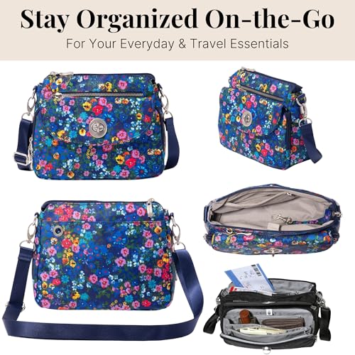 Image of Baggallini Calais Crossbody Bags for Women 10x7 Lightweight Water-Resistant Travel Purse, RFID & Interior Organization