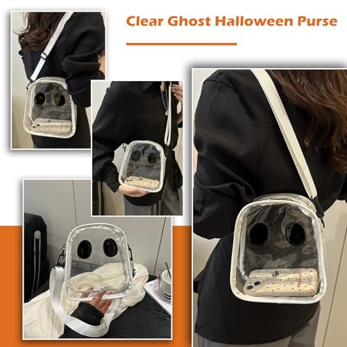 Clear Ghost Bag Stadium Approved, Small Crossbody Bag for Concerts Sports Events Women Halloween Clear Clutch Purses2