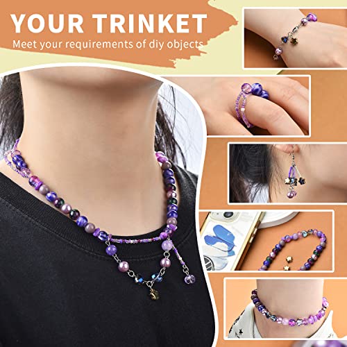 Image of Assorted Beads Bracelet Making Supplies, Lavender Violet Beads-900pcs: Glass Round, Star, Heart, Rondelle, Bicone, Seed for Jewelry Making