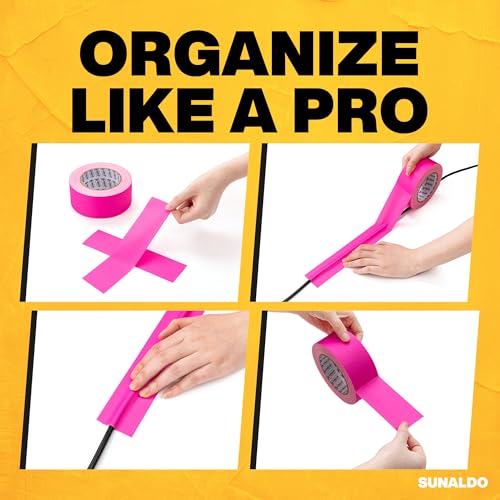 Image of Gaffers Tape Heavy Duty, Easy to Rip, Residue-Free Professional Grade Floor Tape for Electrical Cords, Matte Finish Non Reflective, Weather Resistant (1, Pink, 2 inch x 30 Yards)