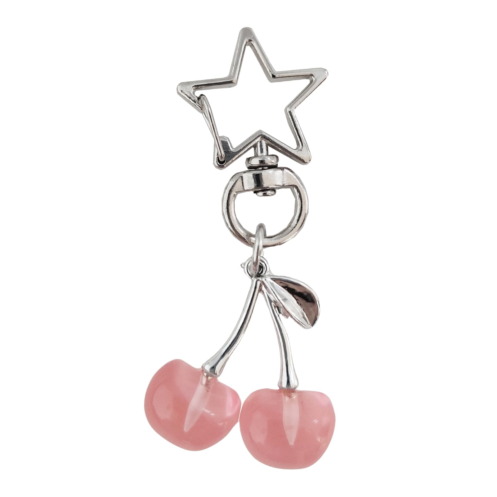 AYYSHULAN Cute Cherry Keychain Bag Charms Star Keyring Sweet Aesthetic Y2K Accessory Kawaii Purse for Car Keys Women Girls