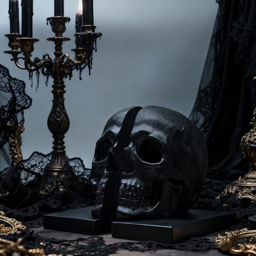 Estatua Decorativa Calavera Negra de Resina miniatura 4