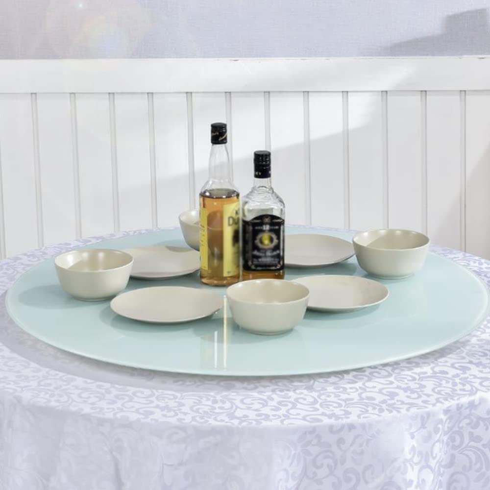 70cm Plateau Tournant Lazy Susan, Plaque De Service Ronde De Comptoir Plateau Rotatif De Cuisine, Assiette De Service Rotative en Verre Trempé, Blanc (Size : 100cm/40)