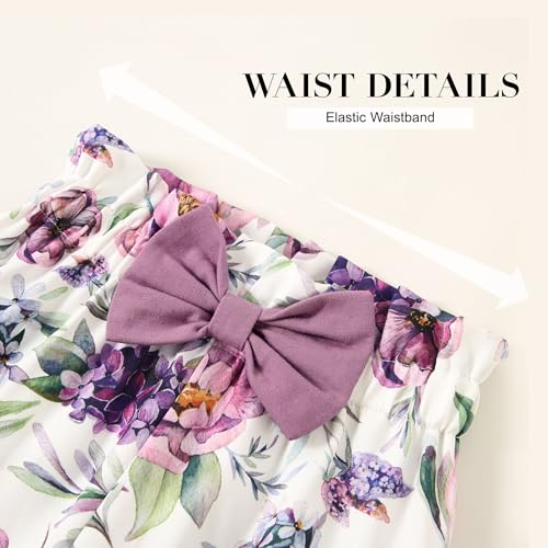 Image of SANMIO Toddler Girl Clothes Cute Ruffle Sleeve Shirt Floral Pants Headband | 3Pcs Fall Winter Outfits Kids Girls Clothing Set 1-6T