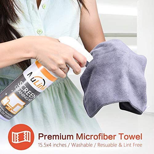 Screen Cleaner Spray, NuLink TV Screen Cleaner Liquid, Microfiber Cloth for Computer, iPad, Laptop, Glass, Electronics Cleaner Spray - Thumbnail 2