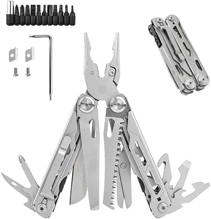 Miniatura 1 de Alicates multiherramienta 28 en 1 el mejor compañero de supervivencia y reparación para camping, senderismo y tareas diarias