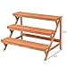 Giantex 3-Tier Wood Plant Stand, 35inch Wide Ladder Shelf Flower Pots Holder, 3 Tiers Step Plant Display Rack, Freestanding Utility Storage Organizer Rack for Indoor Outdoor Use, Stair Plant Stand