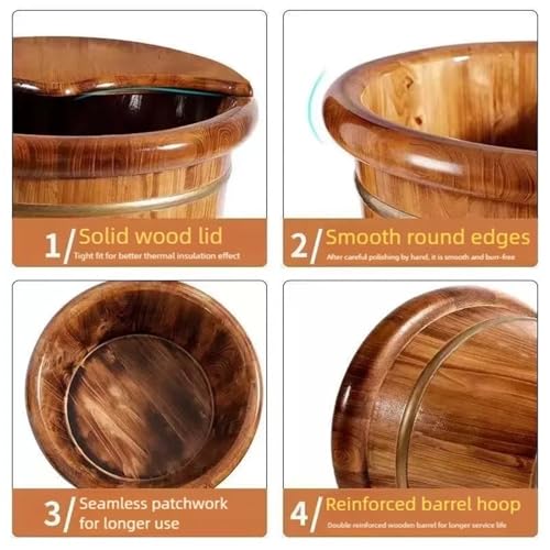 Spa de pies de madera con rodillos masajeadores y tapa miniatura 6