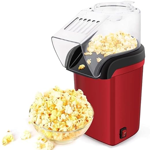 Drumstone ( ) Hot Air Popper, Electric Popcorn Maker Machine with 1200W, No oil needed, Healthy and Delicious Snack for Kids, Adults.Great for Holding Parties in Home