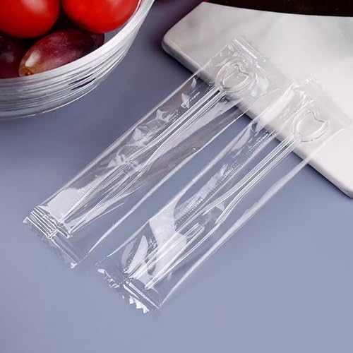 YXCAAMC プラスチックピック お弁当 フルーツピック 200本 個包装 ケーキピック フォーク ピンチョスピック 使い捨てピン フードピック 試食用 誕生日 パーティー 結婚式 業務用 自宅(透過性)
