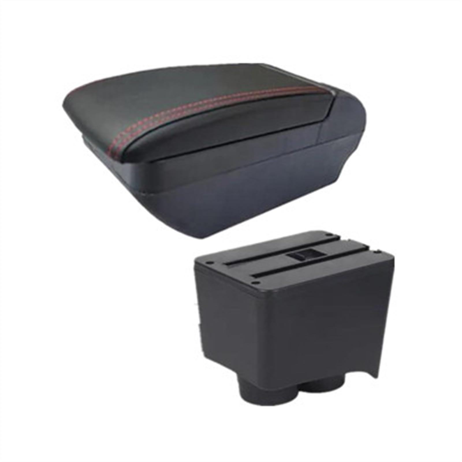 NOHEEU Car Armrest Box 2002-2009 Interior Retrofit Storage Accessories For Polo 9N 3 Mk4(F red line)