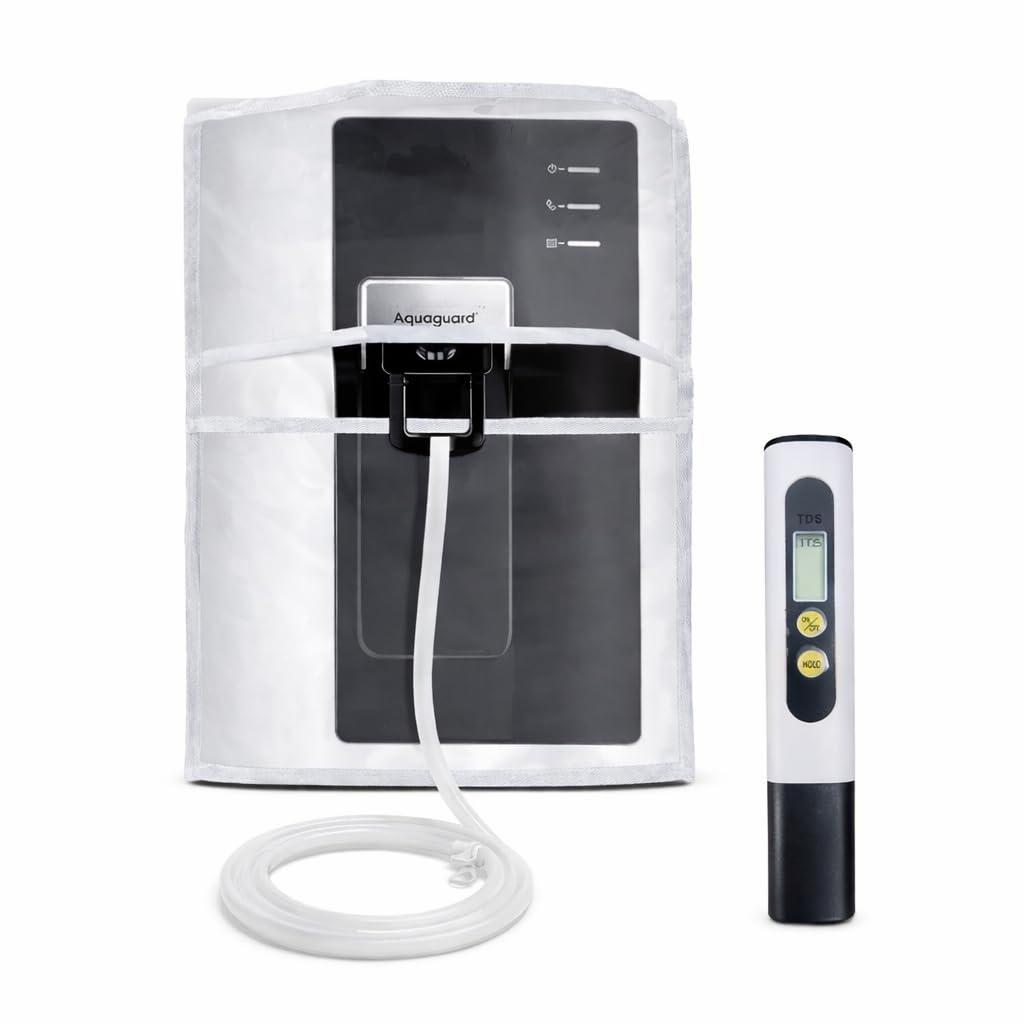 Water Purifier Cover, Silicone Extension Pipe & Digital TDS Meter Combo Compatible with Aquaguard Astor Alkaline RO+UV+UF, Waterproof Dustproof Cover with Transparent Window, 1.5m Pipe & PPM Tester-image-18