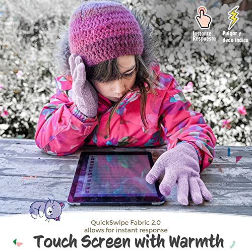 Image of Rahhint Kids Winter Gloves for Boys Girls Children Toddler Thermal Wool Knit Gloves with Insulated Fleece Lining Keep Hand Warm Gift