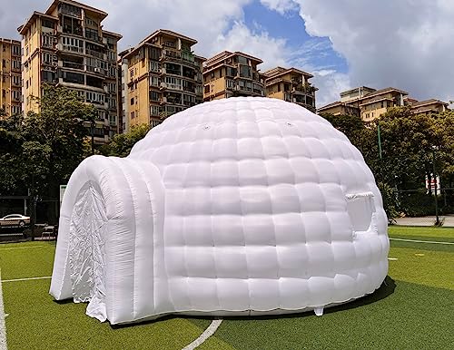 Carpa iglú inflable portátil con luz LED y 2 ventanas miniatura 6