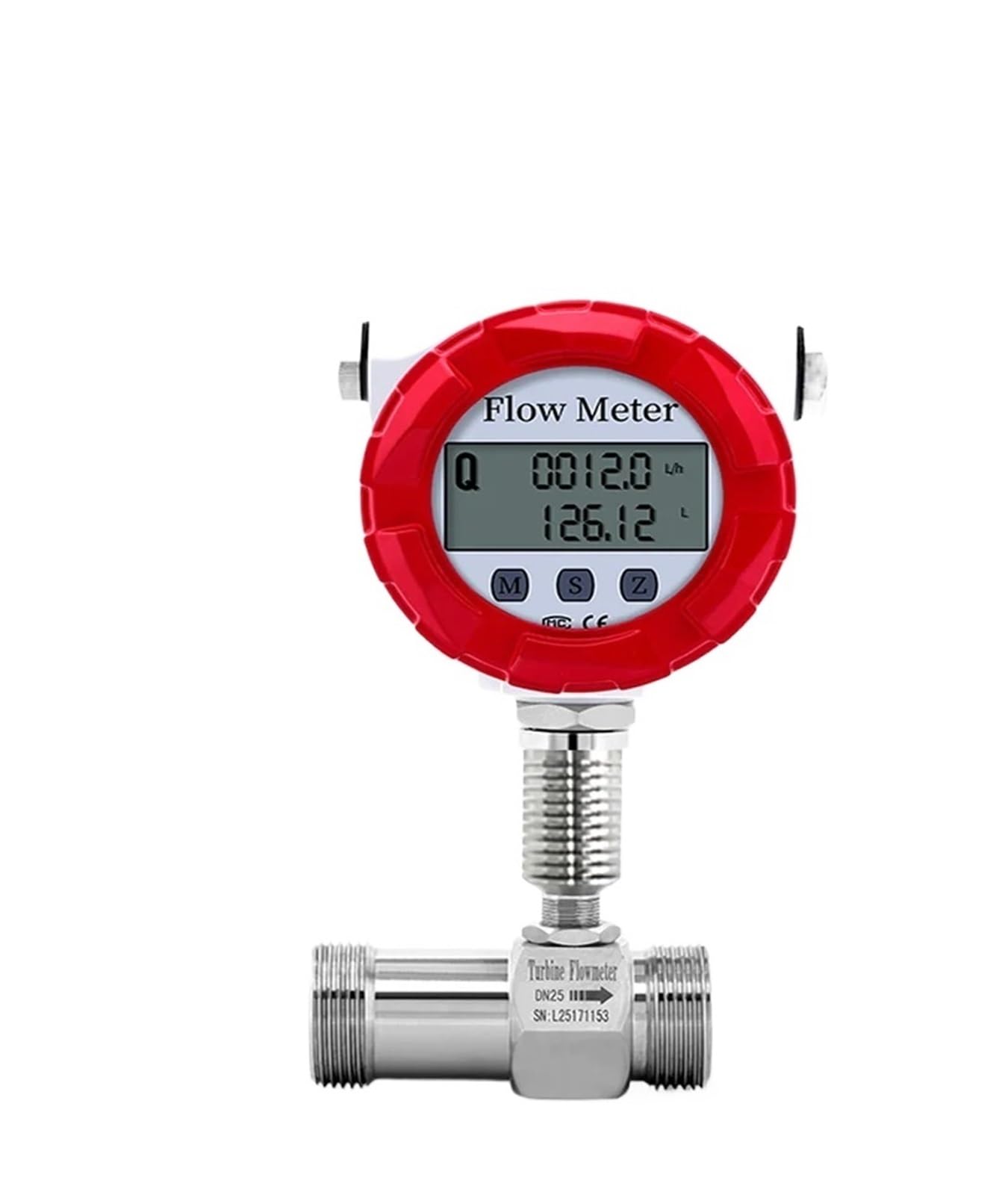 BALYDLUL Digital DN50/65/80 Water Flow Meter Turbine Flow Sensor SS304 / SS316L Fuel Liquid RS485 4-20mA Pulse Output(DN40 SS304)