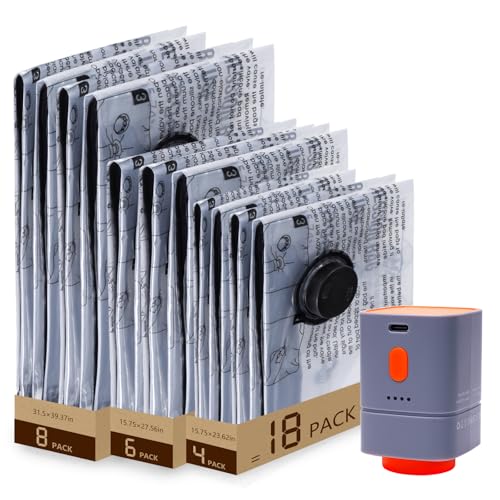 ACAETYT Fast-Charging Wireless Pump and 18 Pack Vacuum Compression Storage Bags,Multi-Size Combo 70%...