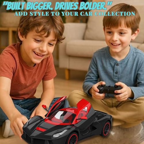 Image of GRAPHENE 1:16 Big Size Remote Control Car for Kids Rechargeable High Speed Racing Wall Car Toy Boy 3-10 Years Openable Door Super Sports RC Car with Led Light Realistic Miniature Model Vehicle Toy