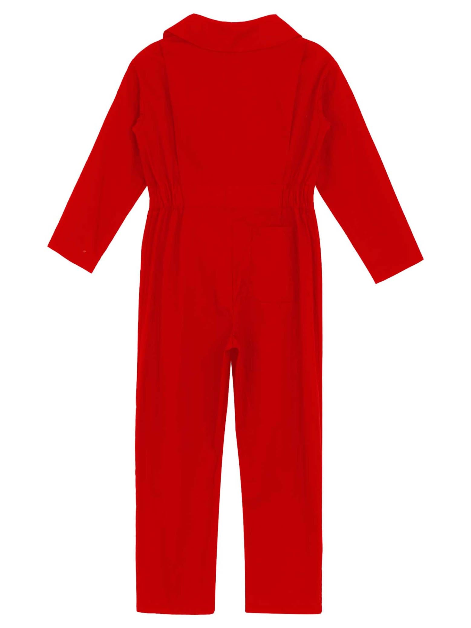 Combinaison Travail Salopette de Travail Enfant Garçon Fille Uniforme Unisexe Zippé 5-16 Ans