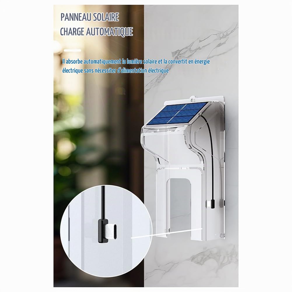 Sonnette WIFIvisual Sans Fil avec Chargement Solaire, Vision Nocturne, Étanche, pour Maison Intelligente, HD, Interphone Bidirectionnel, Voix