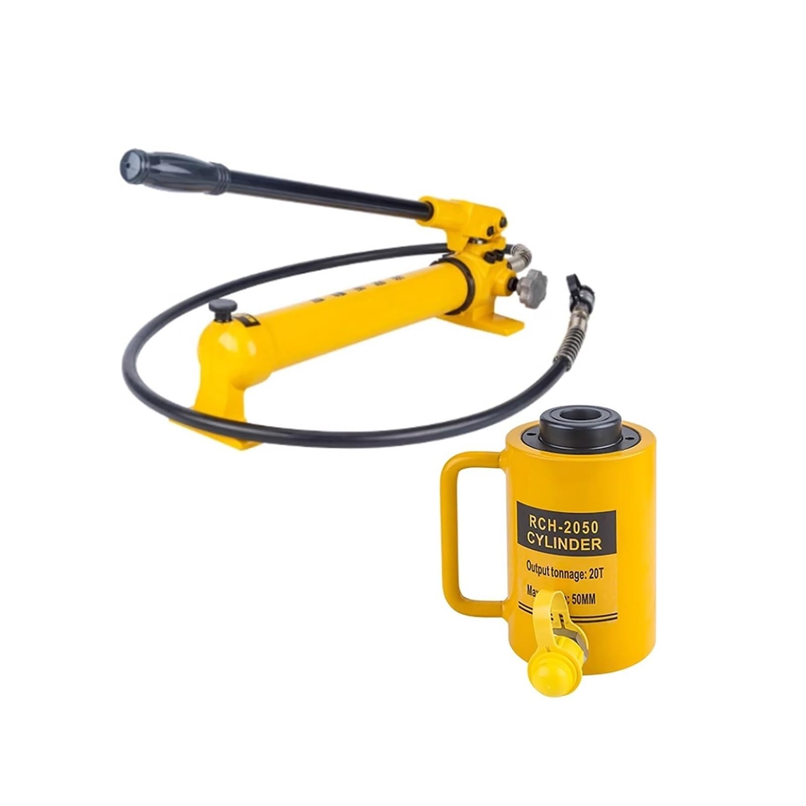 Martinetto idraulico con pompa a mano, cilindro idraulico cavo a semplice effetto for applicazioni di spinta e trazione(20T-2in Stroke+CP-700 Hand Pump)