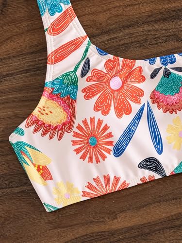 Image of YIMISAN Women's Ribbed Bikini Sets One Shoulder Top with Mid Waist Two Piece Bathing Suit