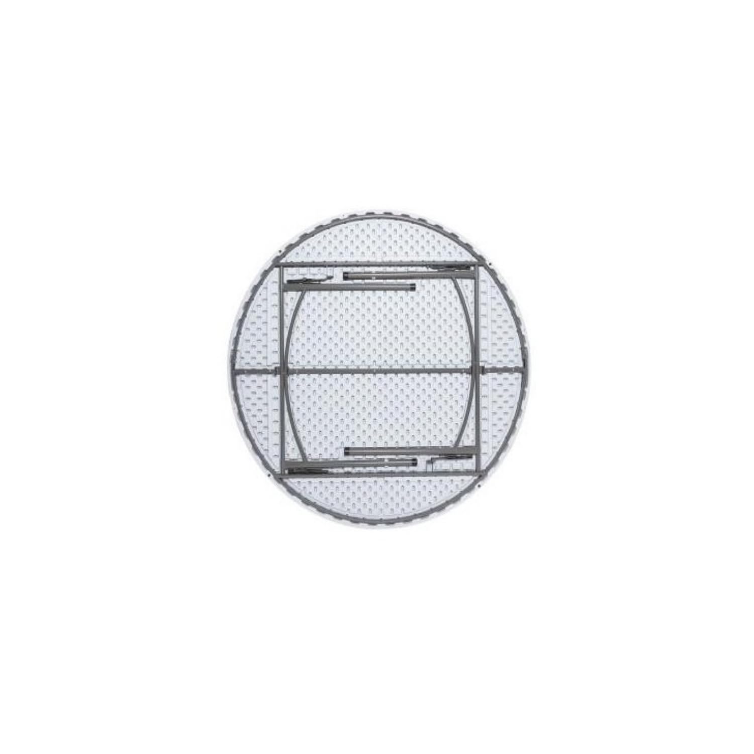 GrecoShop Tavolo con struttura Pieghevole Rotondo 180cm in Plastica HDPE – Tavolino da Giardino, Banco Pieghevole Portatile, Struttura Robusta per Catering, Eventi, Campeggio e Uso Interno/Esterno