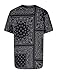 AIRNINE Men's Bandana Print Baseball Jersey Button Down Shirts (S to 5XL) (Banda Black_J47, Large)