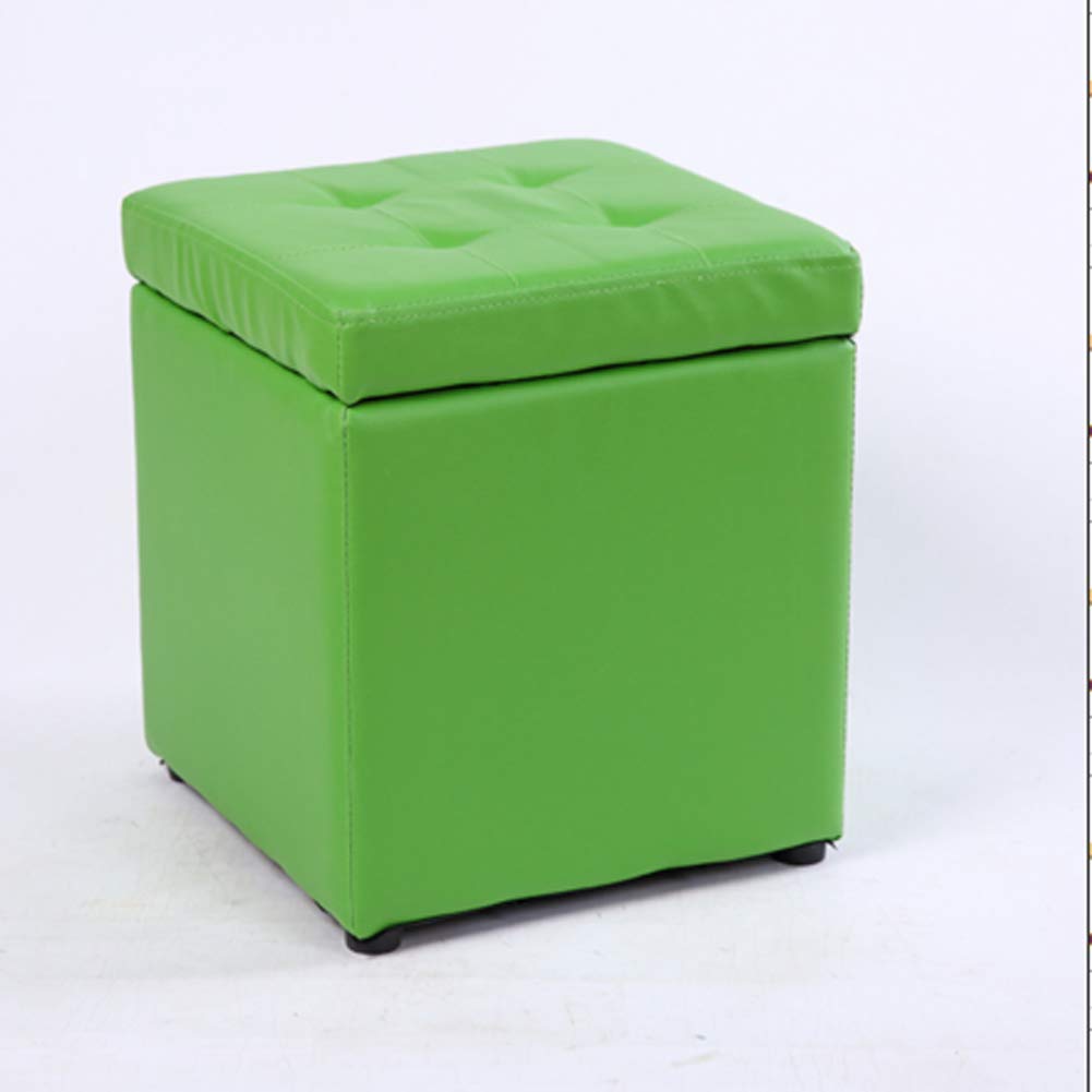 LMMIAOZ Ottoman Storage Stool, Square Footrest Pouf, Portable Ottoman for Living Room, Bedroom, Small Spaces, 11.8 x 11.8 x 13.8 in - Stylish & Functional Home Decor