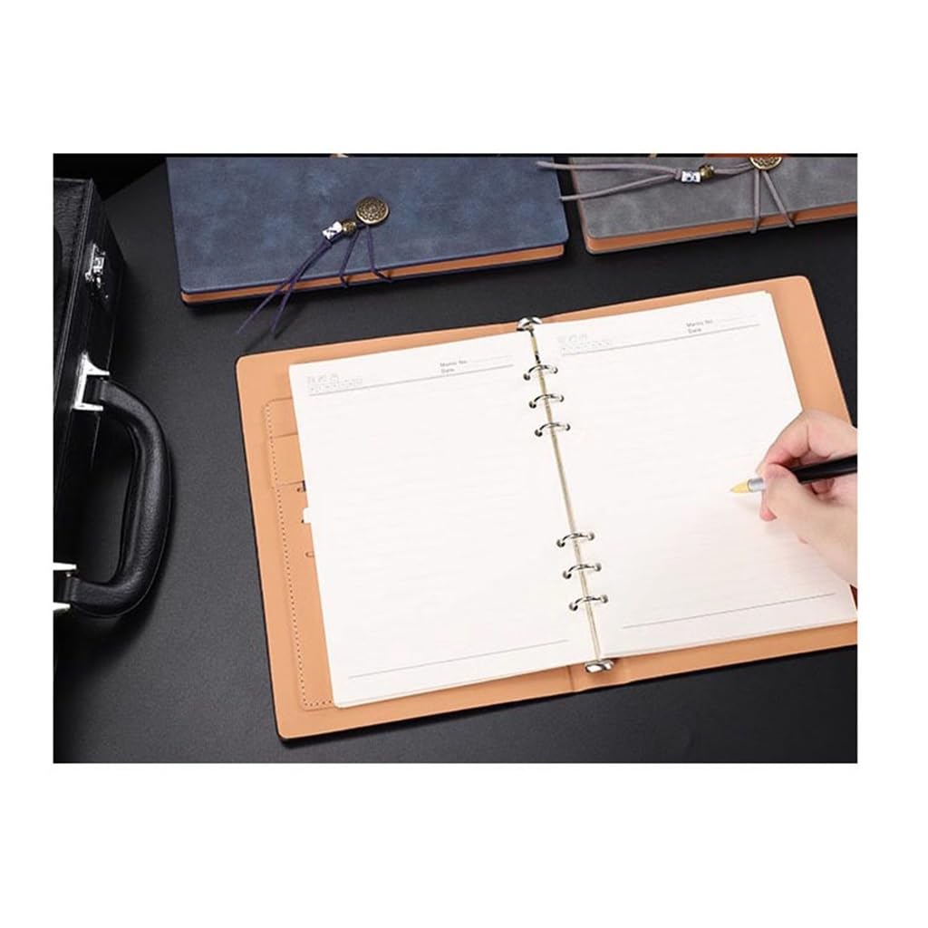 Notizbuch, A5, Retro, abnehmbar, lose Blätter, Business