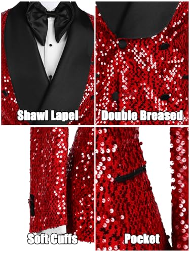 Seuquin Double Breasted Blazer Men Shawl Lapel Shiny Mens Suit Jacket Glitter Blazer for Party Prom Tuxedo Wedding2
