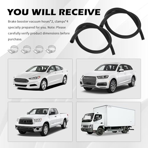 Image of 2PCS 27232 11 /32 inchx36 inch Car Brake Booster Vacuum Hose Kit 300PSI with Clamps,Soft Power Brake Vacuum Lines Automotive as Replacement,Essential Brakes Booster Vacuums Hose Automotive Parts (2PCS)