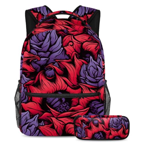 Sac à dos patte de feu abstrait cool pour le lycée et les sorties du week-end