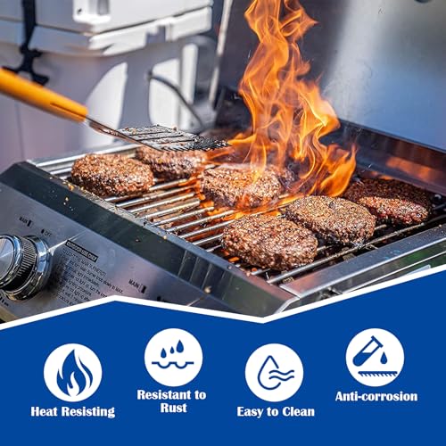Image of SafBbcue Heat Plates and Grates for Monument Tabletop 2-Burner Propane Gas Grill, Grill Replacement Parts for Monument Table Top Gas Outdoor Grill 13742 and G22 Portable Grill, Stainless Steel