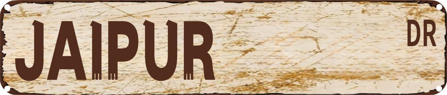 Vintage Tin Sign Retro Metal Wall Decor JAIPUR DR Rustic Aluminum Plaque for Home,Bar,Kitchen,Garage,Man Cave 4x16 Inch
