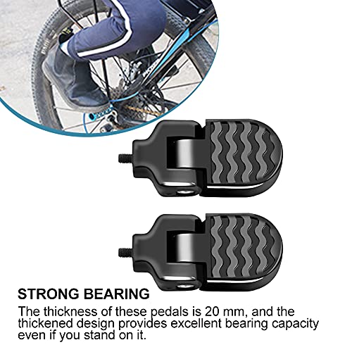 EKDJKK 1 Pair Mini Bike Rear Pedals, 3.1x1.6 in Universal Aluminium Alloy Folding Bike Pegs, Non-Slip Bicycle Footrests, Foot Plates Pedals Outdoor for Folding Mountain Bike, Bicycle