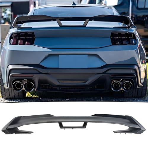 NEESPOC Rear Spoiler Wing Fit for Ford Mustang S650 2024 2025 EcoBoost/Dark Horse/GT DH Performance Spoiler + Gurney Flap Wicker Bill Exterior Accessories (Matte Black)
