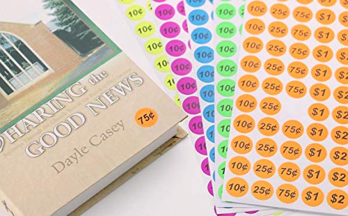 Onupgo Garage Sale Labels Pack Of 2240 3/4" Round Preprinted Pricing Labels Colors Price Stickers Removable Prices Labels, Bright Neon Fluorescent Multicolored With Blank Label #TOP5