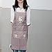 Abcsea tablier bavette femme avec poches, tabliers mignons dessin animé pour filles la cuisine,cartoon dessin tablier pour femme de menage - Marron