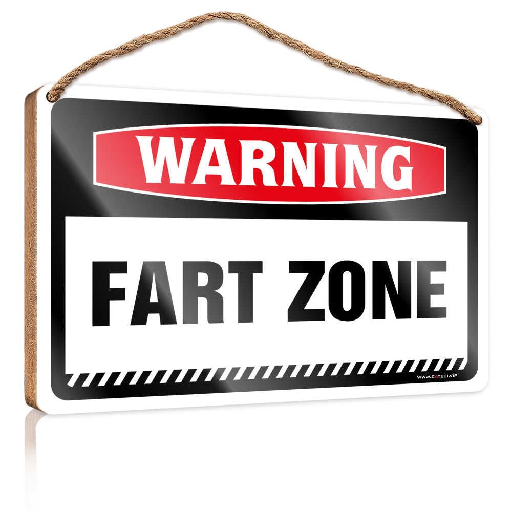 Funny Home Sign Warning Fart Zone Wooden Sign House Decor Clearance Home Hanging Sign(20X30CM)