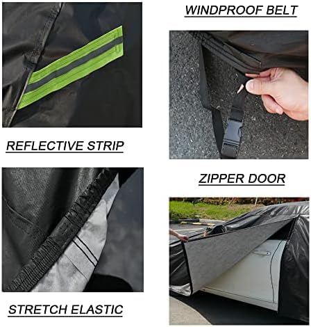 Image of Kaugung 7 Layers Car Cover Custom Fit 2017-2025 Genesis G70, Waterproof All Weather Resistant Outdoor Indoor Sun Rain Dust Snow Protection.(USA Warehouse,Within 3-7 Days) silverBlack