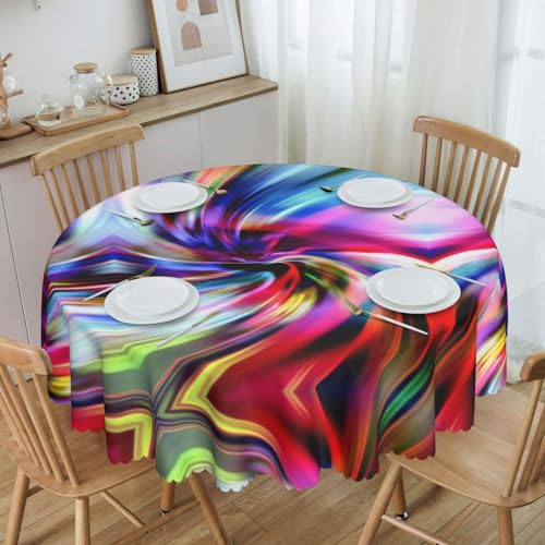 Nappe de table ronde avec imprimé floral chic en tissu polyester