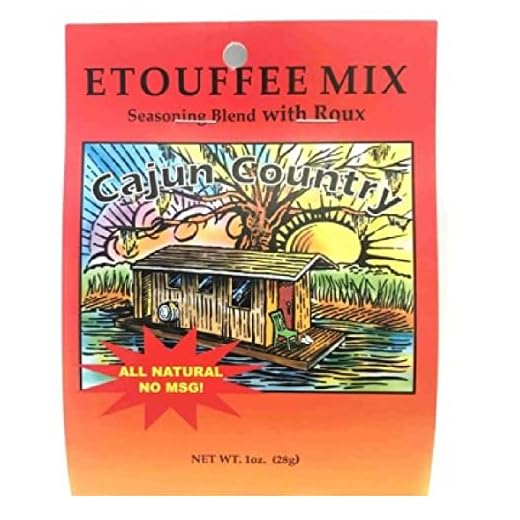 Cajun Country Etouffee Seasoning Mix With Roux, 1 Ounce Packet (Low Salt, No MSG and All Natural Ingredients - Seasons 2 Pounds of Peeled Shrimp Or Crawfish Tails)