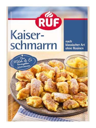RUF Kaiserschmarrn nach traditioneller Art ohne Rosinen, super fluffiger Teig, schnell und einfach zubereitet mit nur Milch und Ei, klassischer österreichischer Genuss, 1 x 165