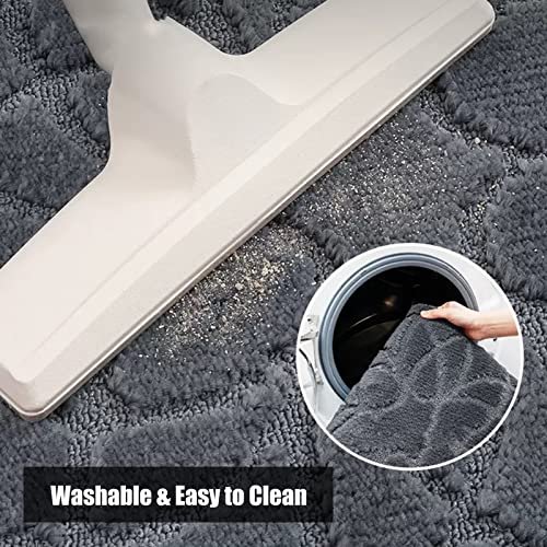 Tapis de porte lavable et antidérapant grand format gris