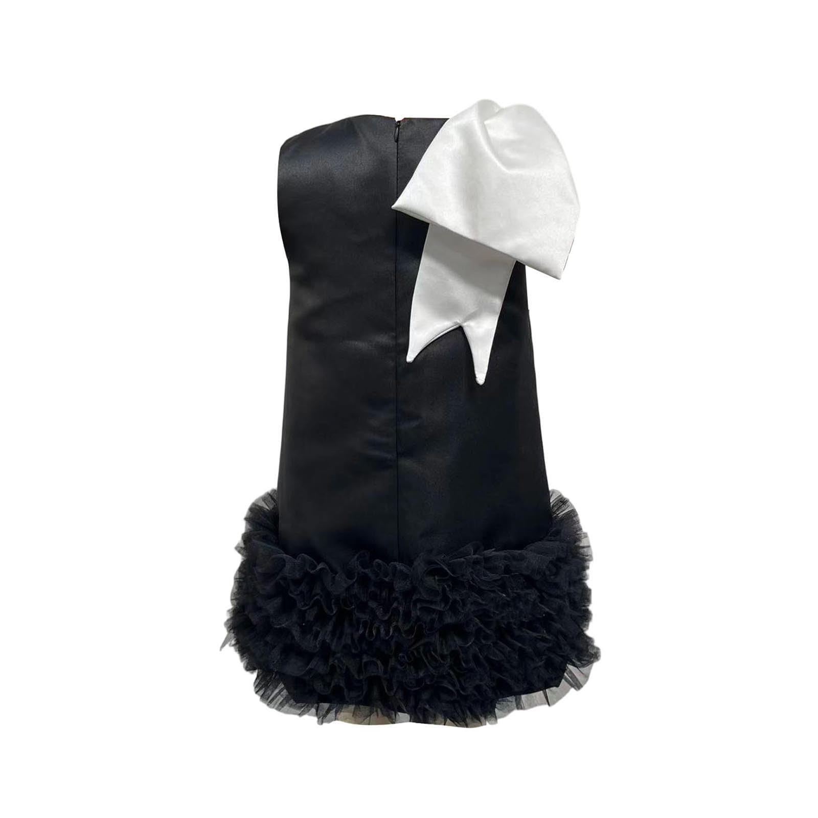 Vestido sin mangas con lazo para bebé, vestido con volantes para fiesta de baile